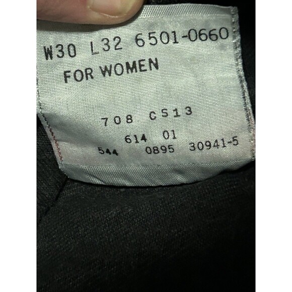 Vtg 90s Levi's 501 XX Women's Black Denim Jeans Button Fly Faded 30x32 (29x32.5) - Picture 16 of 16